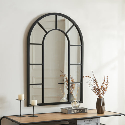 Wandspiegel Enonkoski 90x60 cm Schwarz [en.casa] - premiumXL