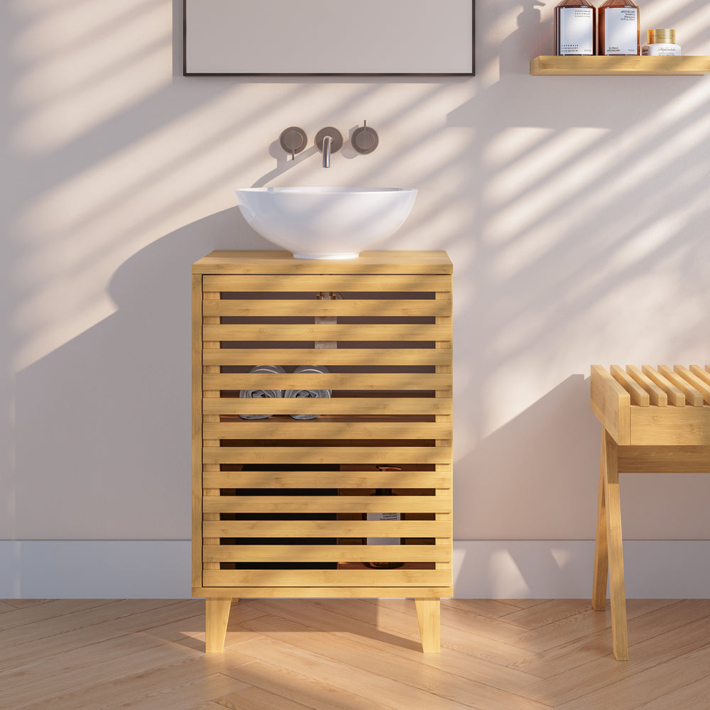 Skříňka pod umyvadlo Iveland 60x40x30cm bambus [en.casa]