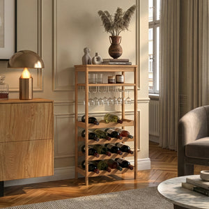 Regál na víno Fillby 100x47x29 cm bambus přírodní [en.casa]