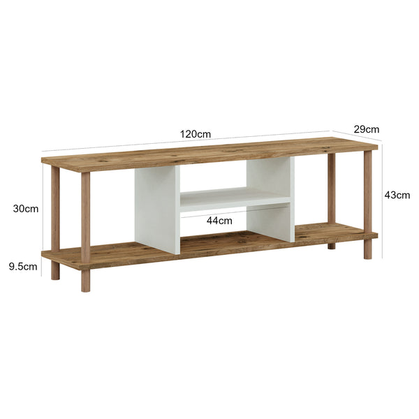 Televizní stolek Ærøskøbing se 2 odkládacími přihrádkami 43x120x29 cm různé barvy [en.casa]