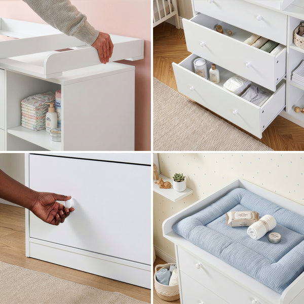 Přebalovací komoda Beldinupp s přebalovacím pultem [en.casa]