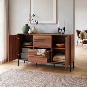 Sideboard Kilmandar 150x40x79 cm ořechový vzhled [en.casa]