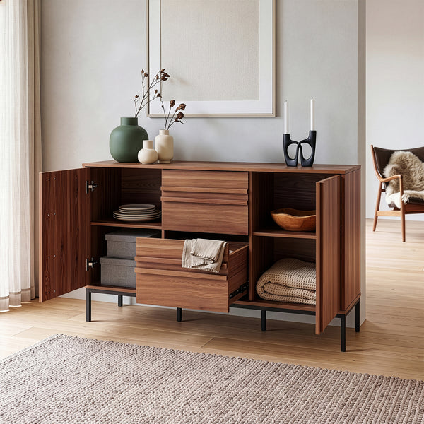 Sideboard Kilmandar 150x40x79 cm ořechový vzhled [en.casa]