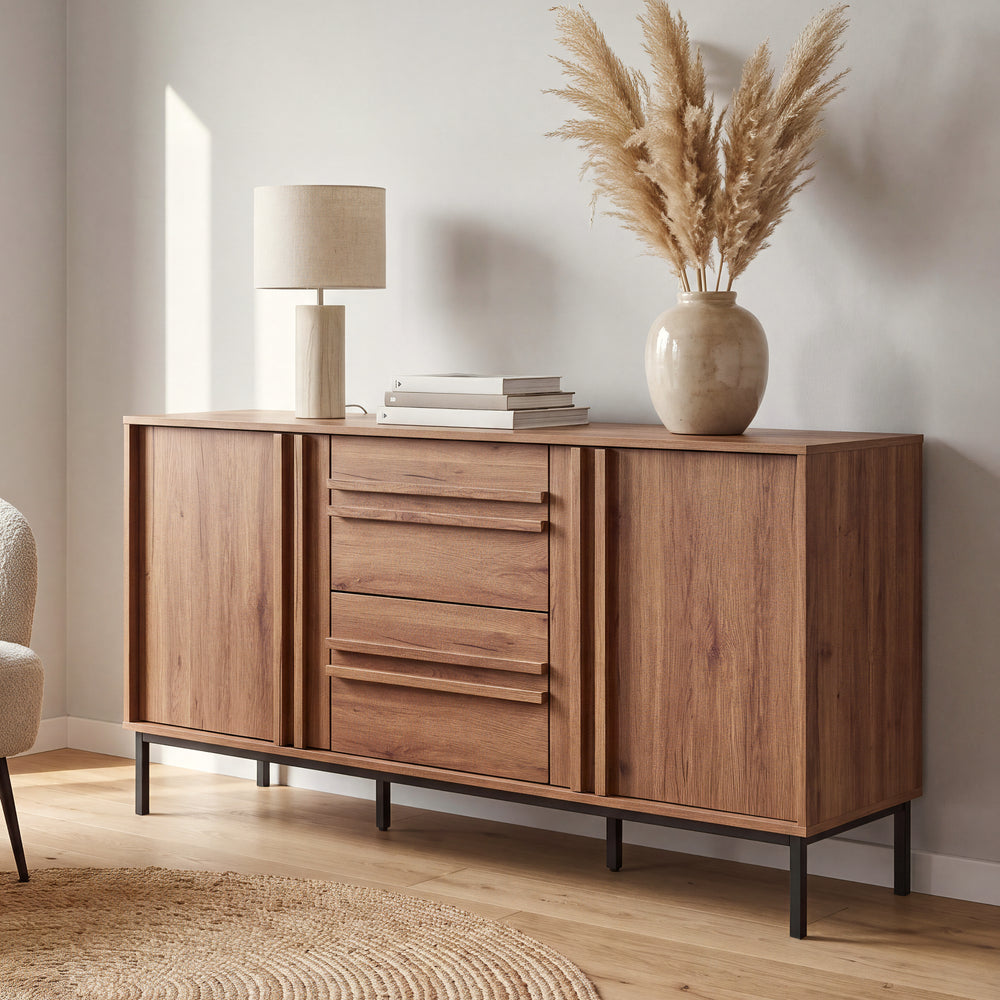 Sideboard Kilmandar 150x40x79 cm ořechový vzhled [en.casa]