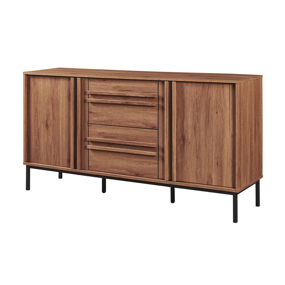 Sideboard Kilmandar 150x40x79 cm ořechový vzhled [en.casa]