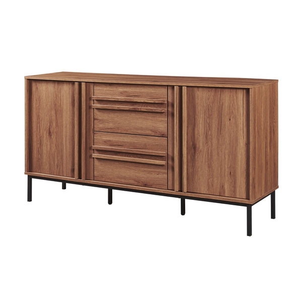 Sideboard Kilmandar 150x40x79 cm ořechový vzhled [en.casa]