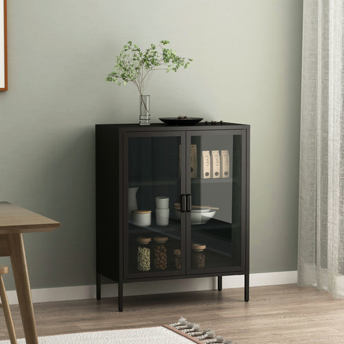 Sideboard Fauske mit Glastüren in versch. Farben [en.casa] - premiumXL