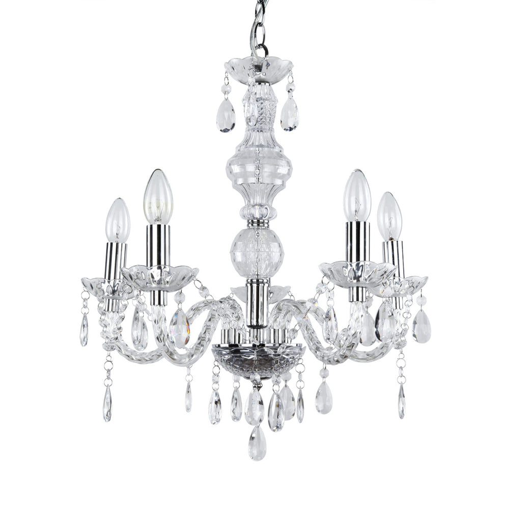 [lux.pro]® Elegantní lustr HT167322 – pětiramenné stropní svítidlo – 5 x E14 - chromový