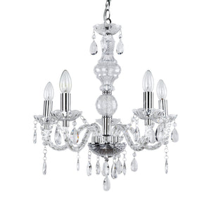 [lux.pro]® Elegantní lustr HT167322 – pětiramenné stropní svítidlo – 5 x E14 - chromový